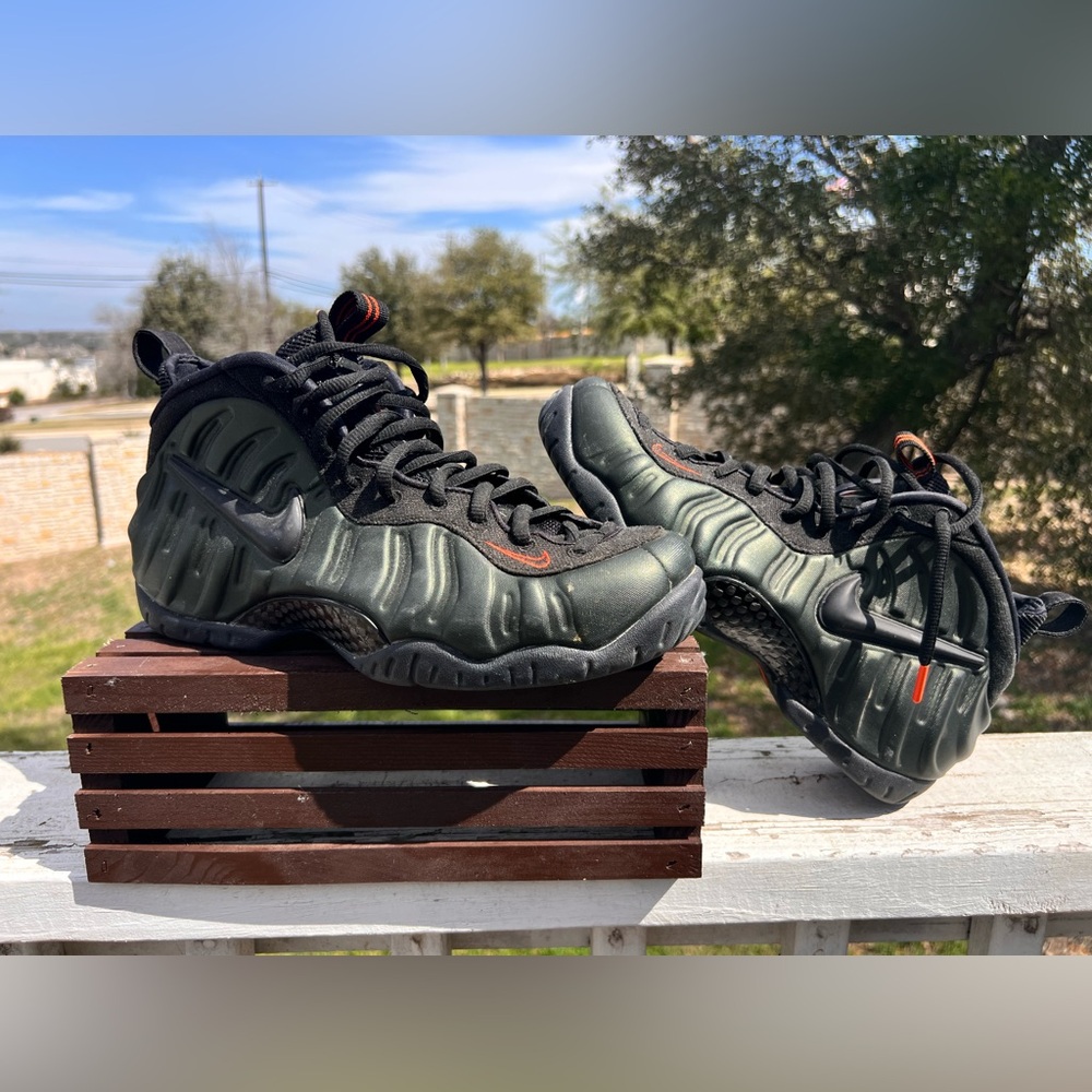 Nike Air Foamposite Pro Sequoia Green Orange Men's 10.5